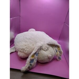 2012 Pillow Pets Bunny Rabbit Plush White Pink Spotted Ears Easter